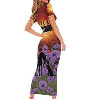 Personalised ANZAC Day Short Sleeve Bodycon Dress Remembering the Animals of War