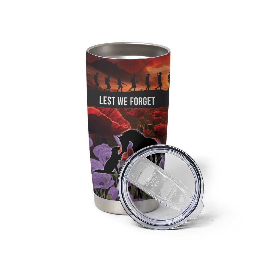 Personalised ANZAC Day Tumbler Cup Remembering the Animals of War