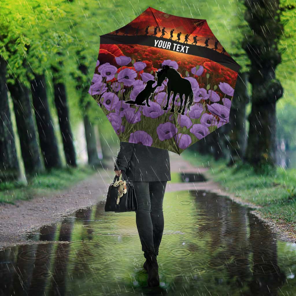 Personalised ANZAC Day Umbrella Remembering the Animals of War