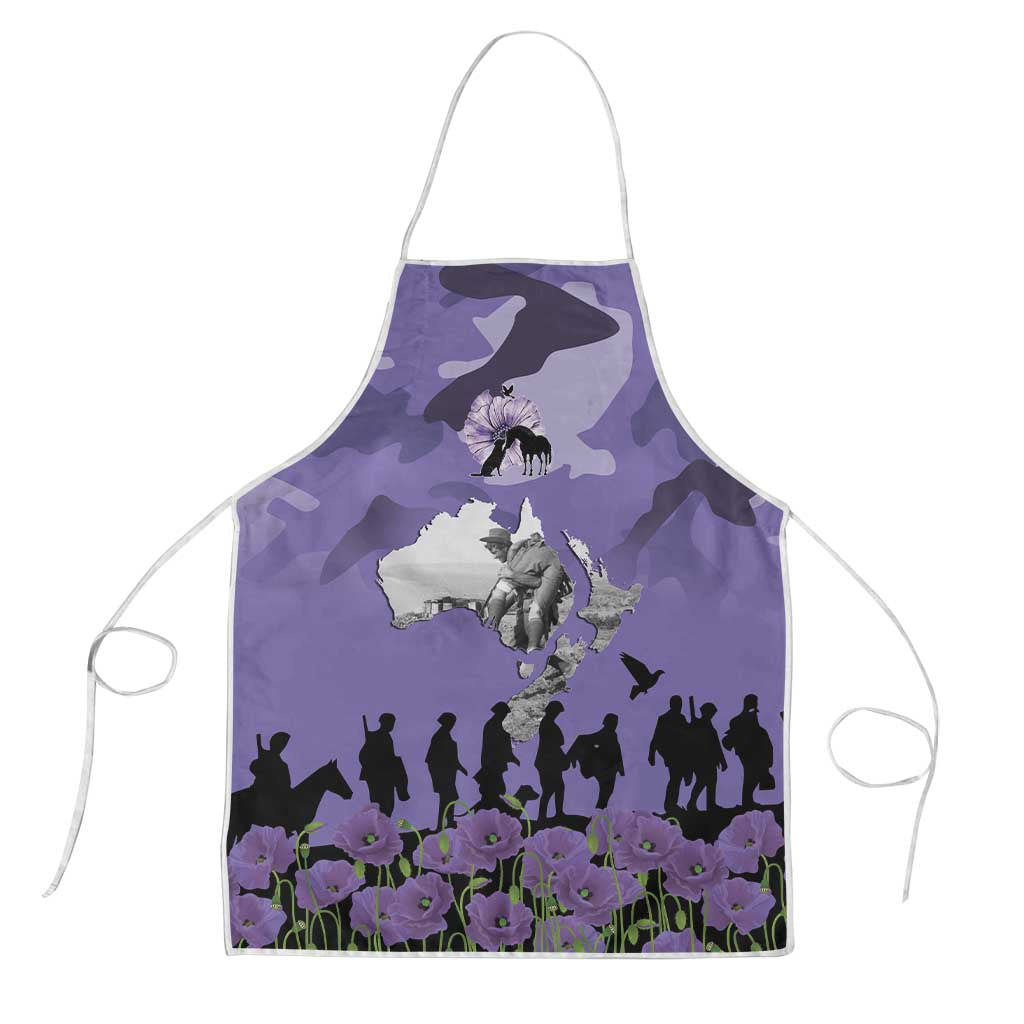 ANZAC Day Apron Lest We Forget the Animals Too LT19 Purple - Polynesian Pride