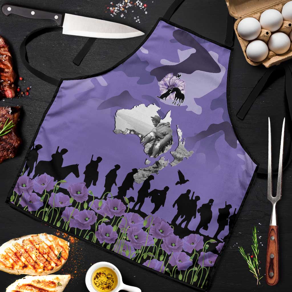 ANZAC Day Apron Lest We Forget the Animals Too LT19 Purple - Polynesian Pride