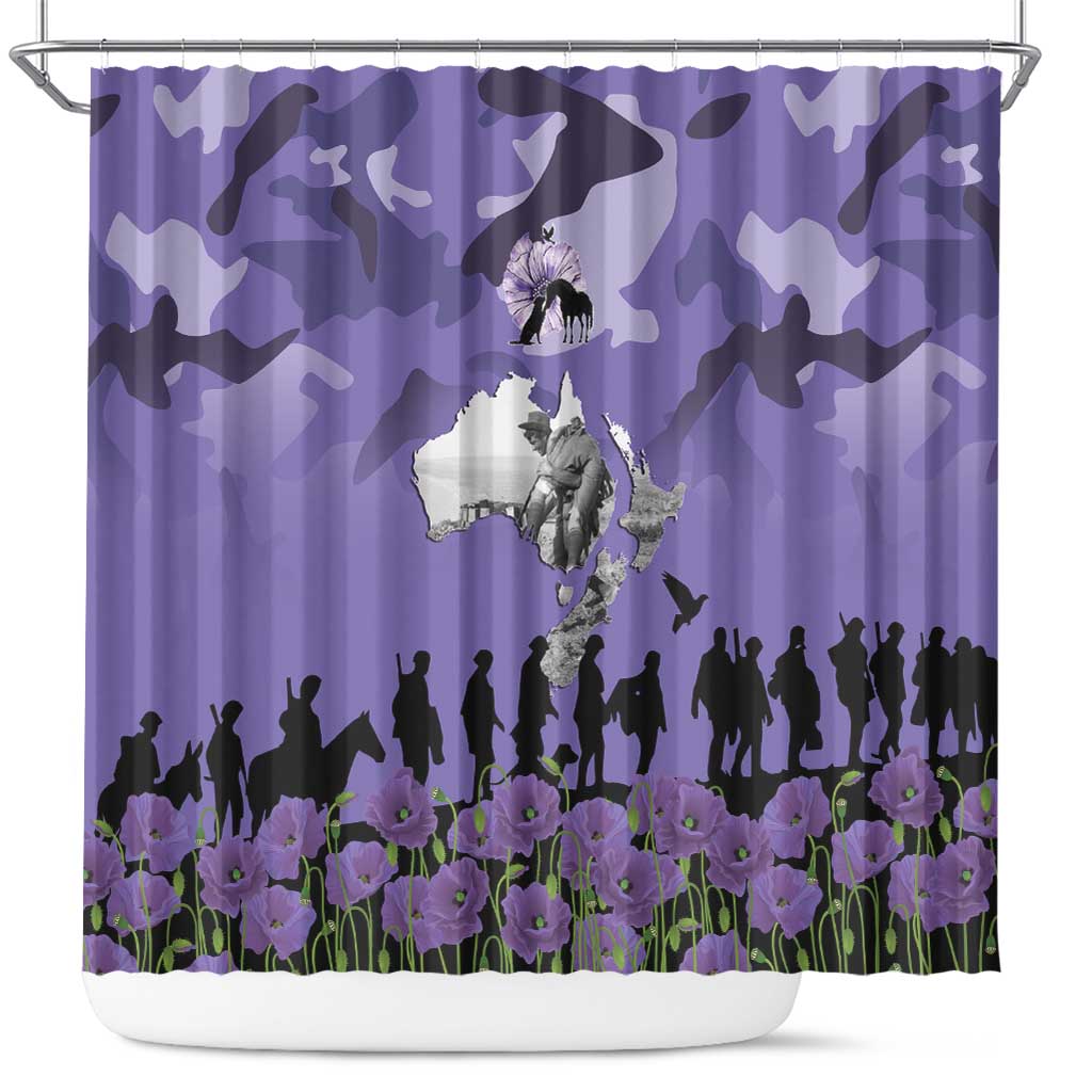 ANZAC Day Shower Curtain Lest We Forget the Animals Too