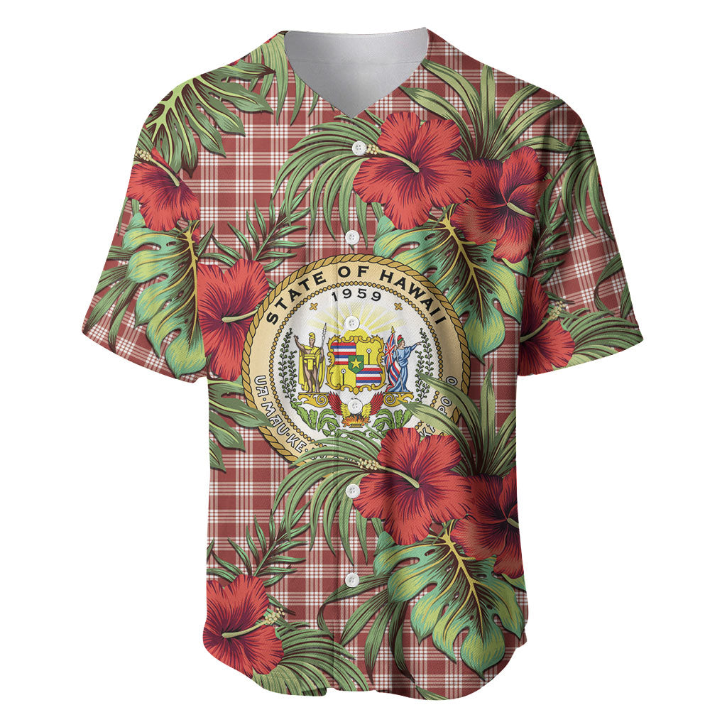 Vintage Hawaii Hibiscus Palaka Baseball Jersey Red Color