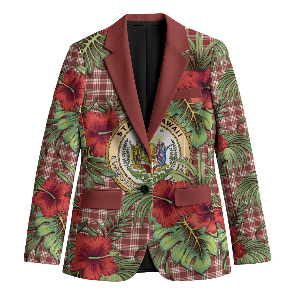 Vintage Hawaii Hibiscus Palaka Blazer Red Color