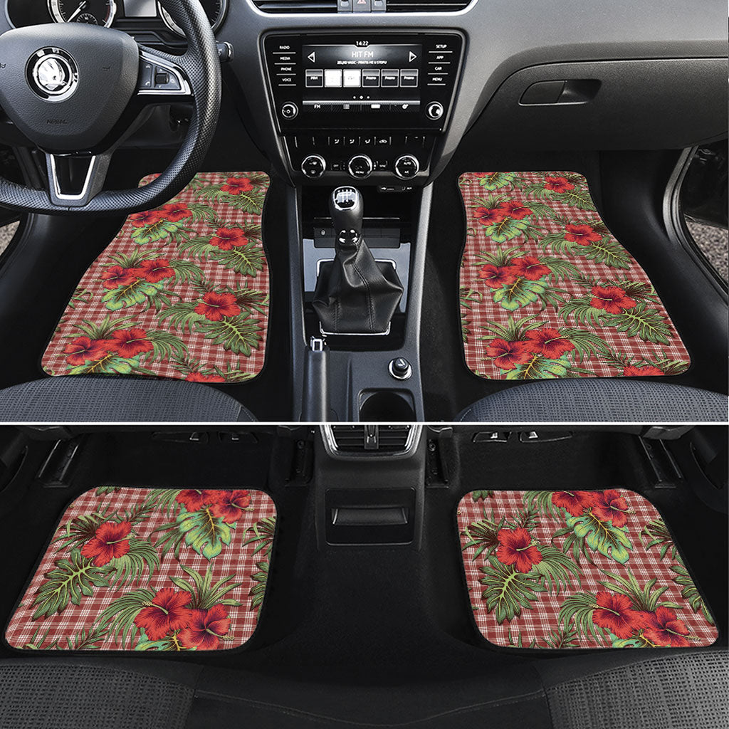Vintage Hawaii Hibiscus Palaka Car Mats Red Color