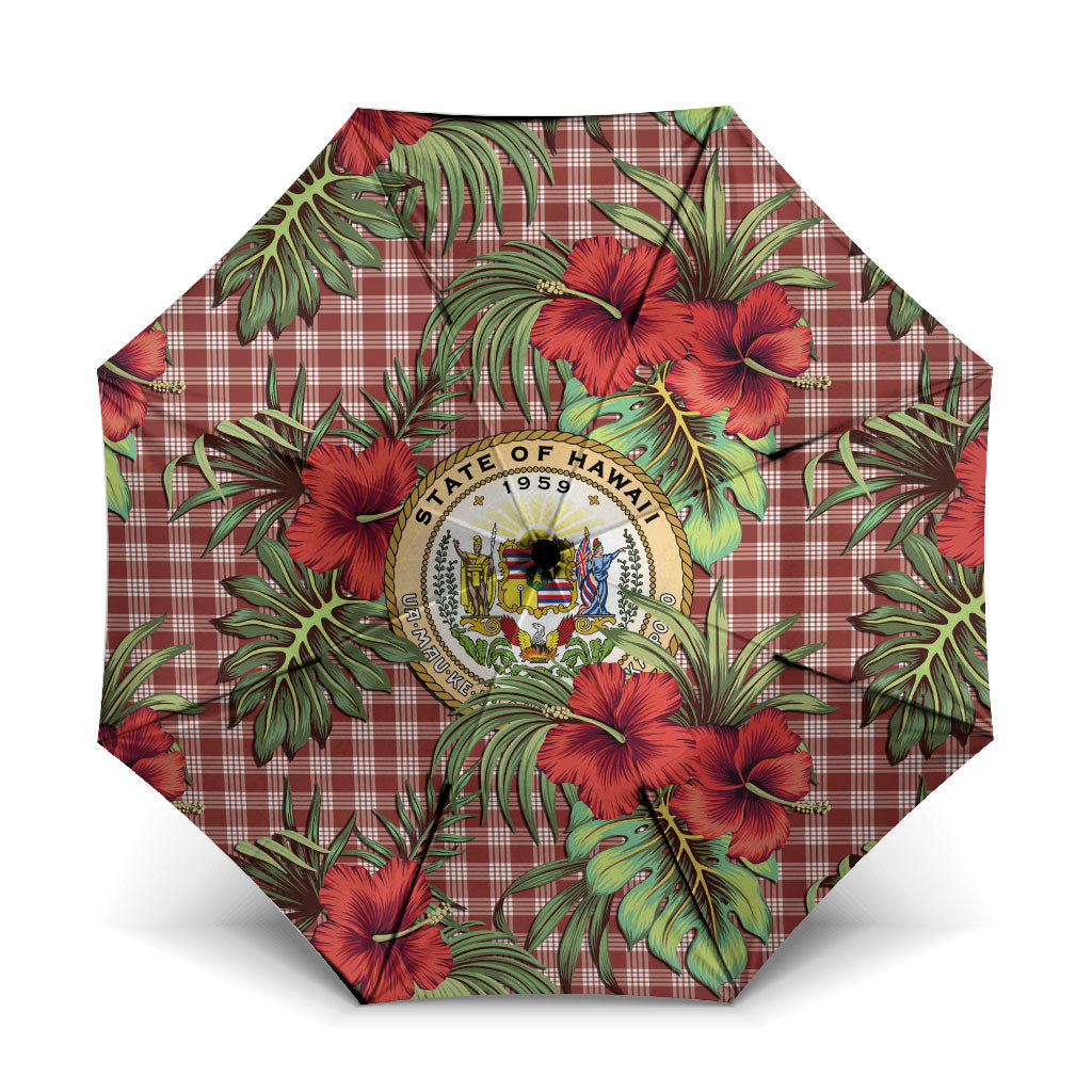 Vintage Hawaii Hibiscus Palaka Umbrella Red Color