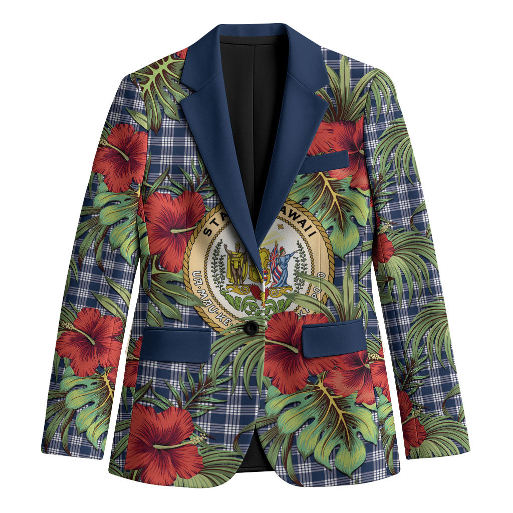 Vintage Hawaii Hibiscus Palaka Blazer Navy Color