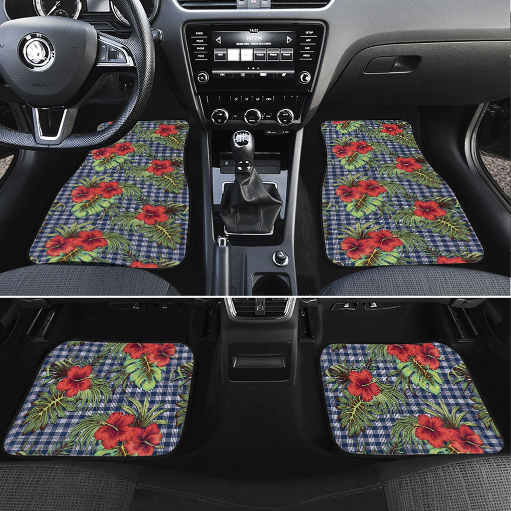 Vintage Hawaii Hibiscus Palaka Car Mats Navy Color