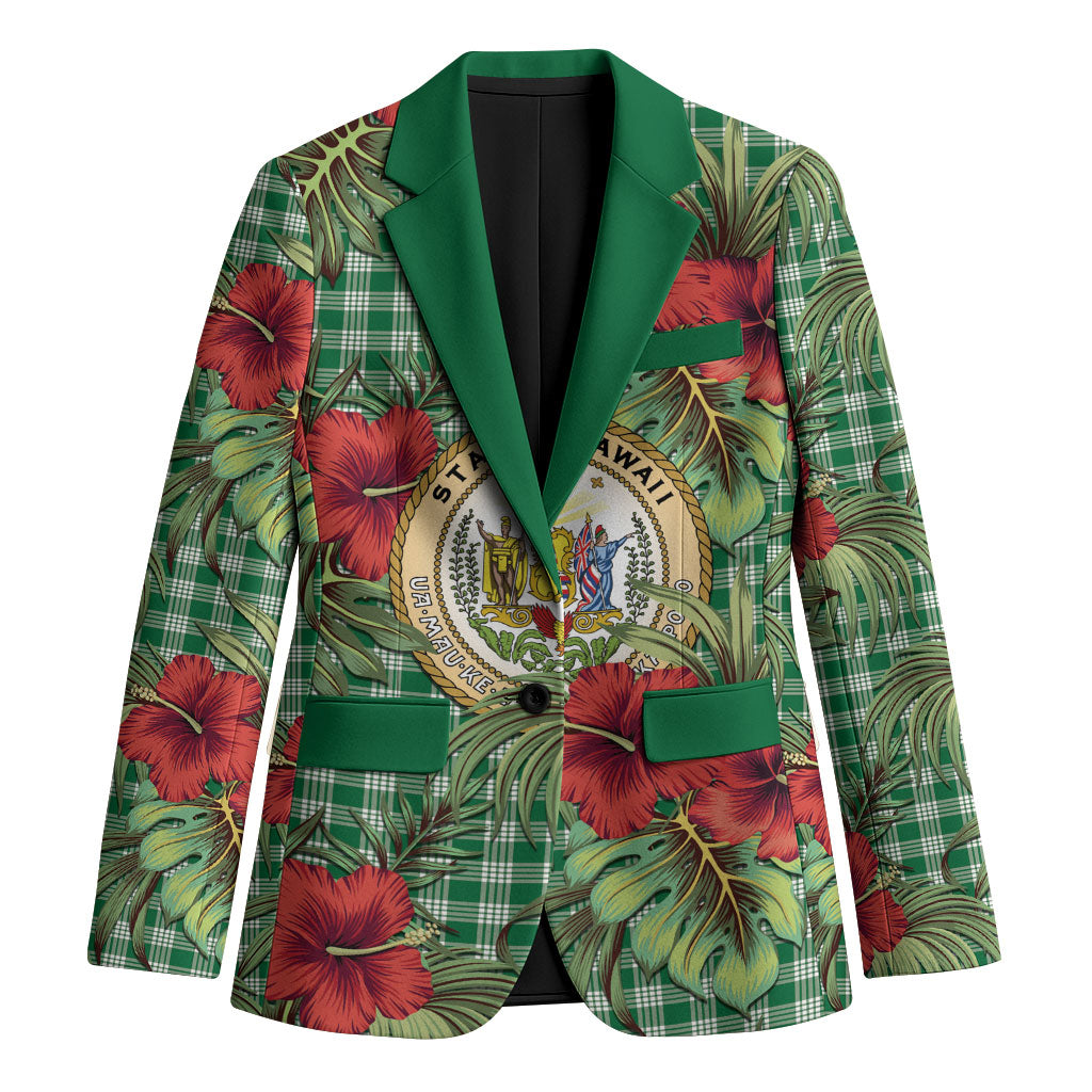 Vintage Hawaii Hibiscus Palaka Blazer Green Color