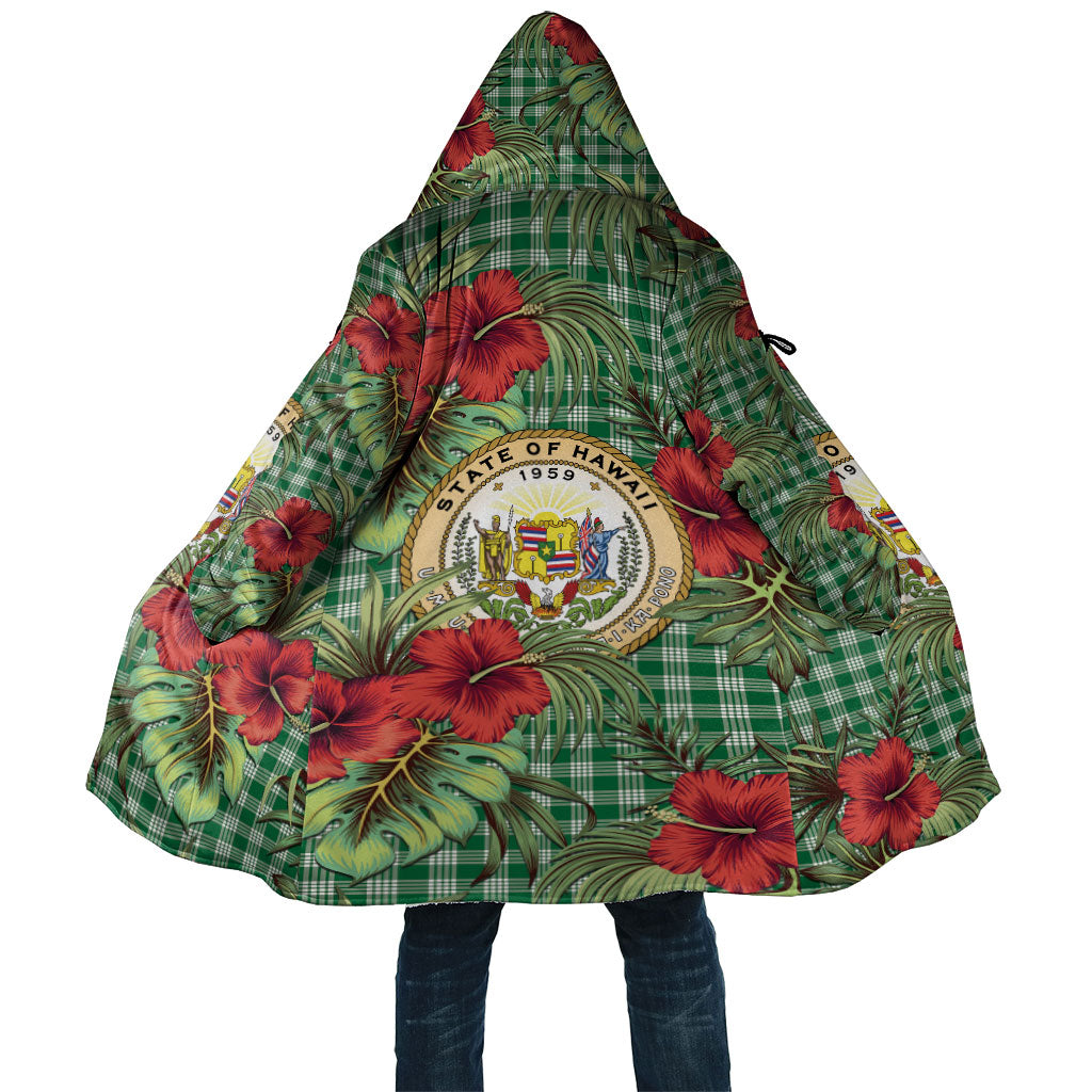 Vintage Hawaii Hibiscus Palaka Cloak Green Color
