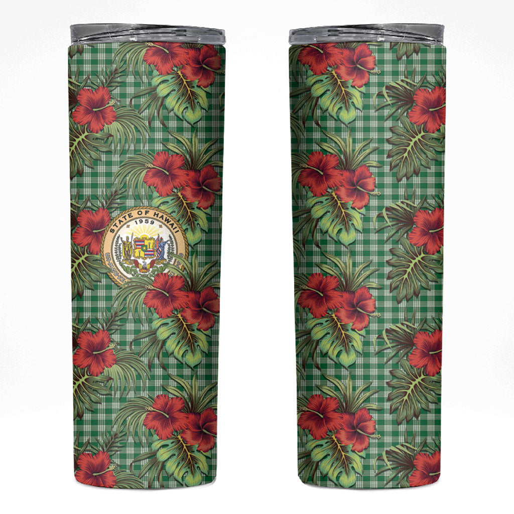 Vintage Hawaii Hibiscus Palaka Skinny Tumbler Green Color