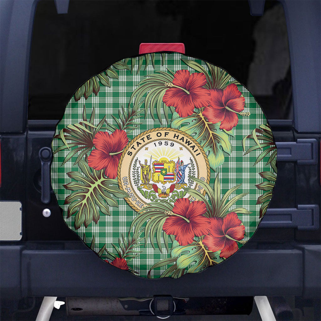 Vintage Hawaii Hibiscus Palaka Spare Tire Cover Green Color