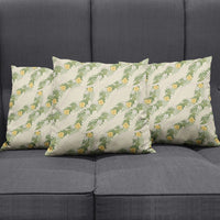 Hawaiian Pikake Maile Lei Pillow Cover Tiare Hibiscus Kalo Palapalai Leaf Beige LT19 - Polynesian Pride