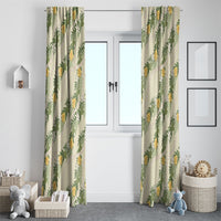 Hawaiian Pikake Maile Lei Window Curtain Tiare Hibiscus Kalo Palapalai Leaf Beige LT19 - Polynesian Pride
