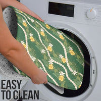 Hawaiian Pikake Maile Lei Bathroom Set Tiare Hibiscus Kalo Palapalai Leaf Green