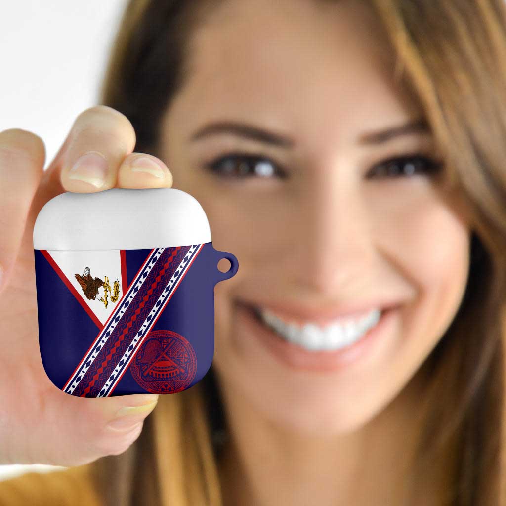 American Samoa Flag Day AirPods Case Polynesian Tribal Tattoo Eagle Art LT19 - Polynesian Pride