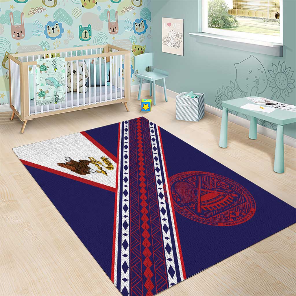 American Samoa Flag Day Area Rug Polynesian Tribal Tattoo Eagle Art LT19 - Polynesian Pride