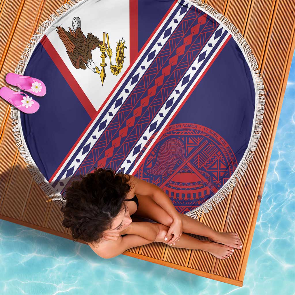 American Samoa Flag Day Beach Blanket Polynesian Tribal Tattoo Eagle Art LT19 - Polynesian Pride