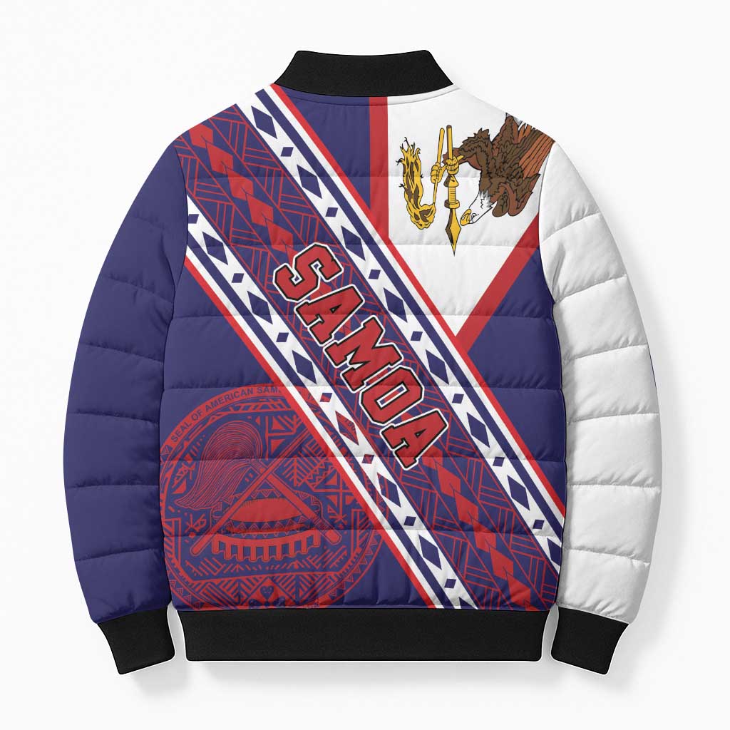 American Samoa Flag Day Bomber Puffer Jacket Polynesian Tribal Tattoo Eagle Art LT19 - Polynesian Pride
