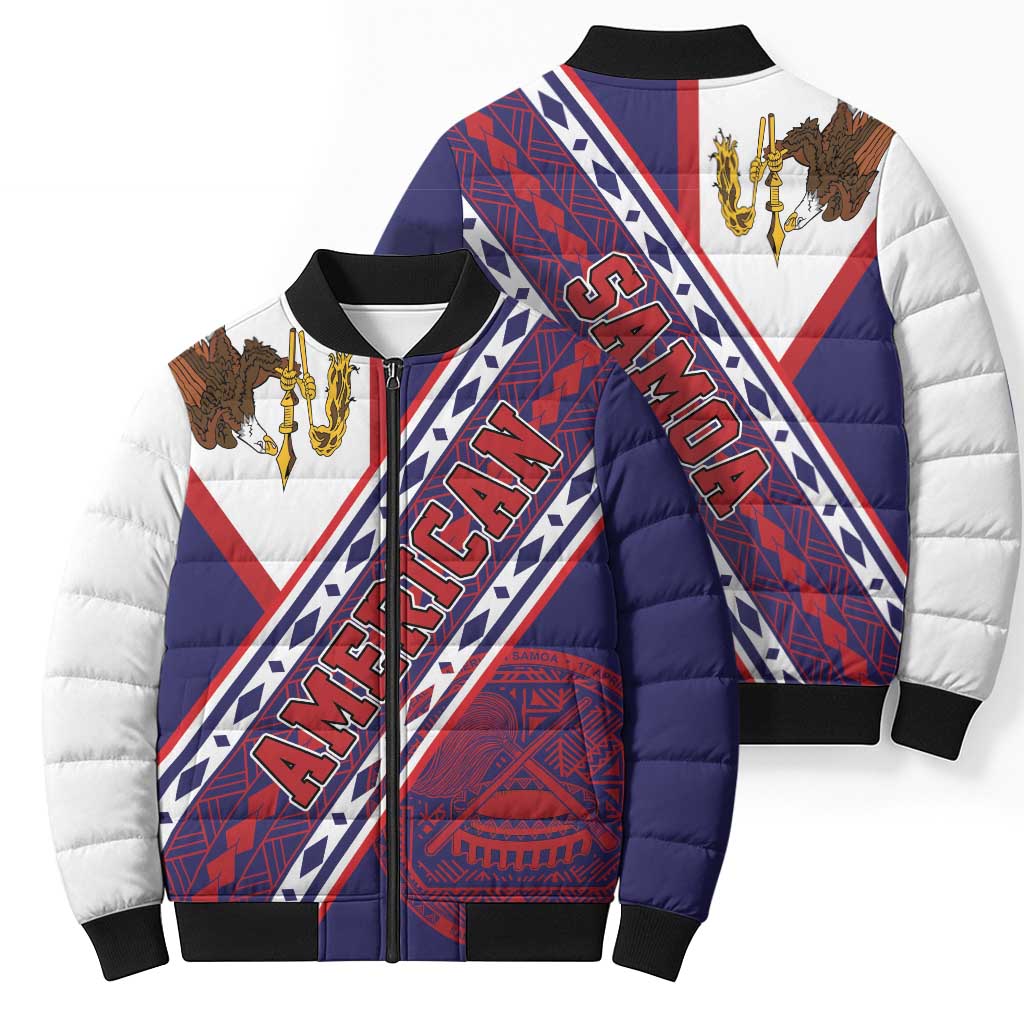 American Samoa Flag Day Bomber Puffer Jacket Polynesian Tribal Tattoo Eagle Art LT19 - Polynesian Pride