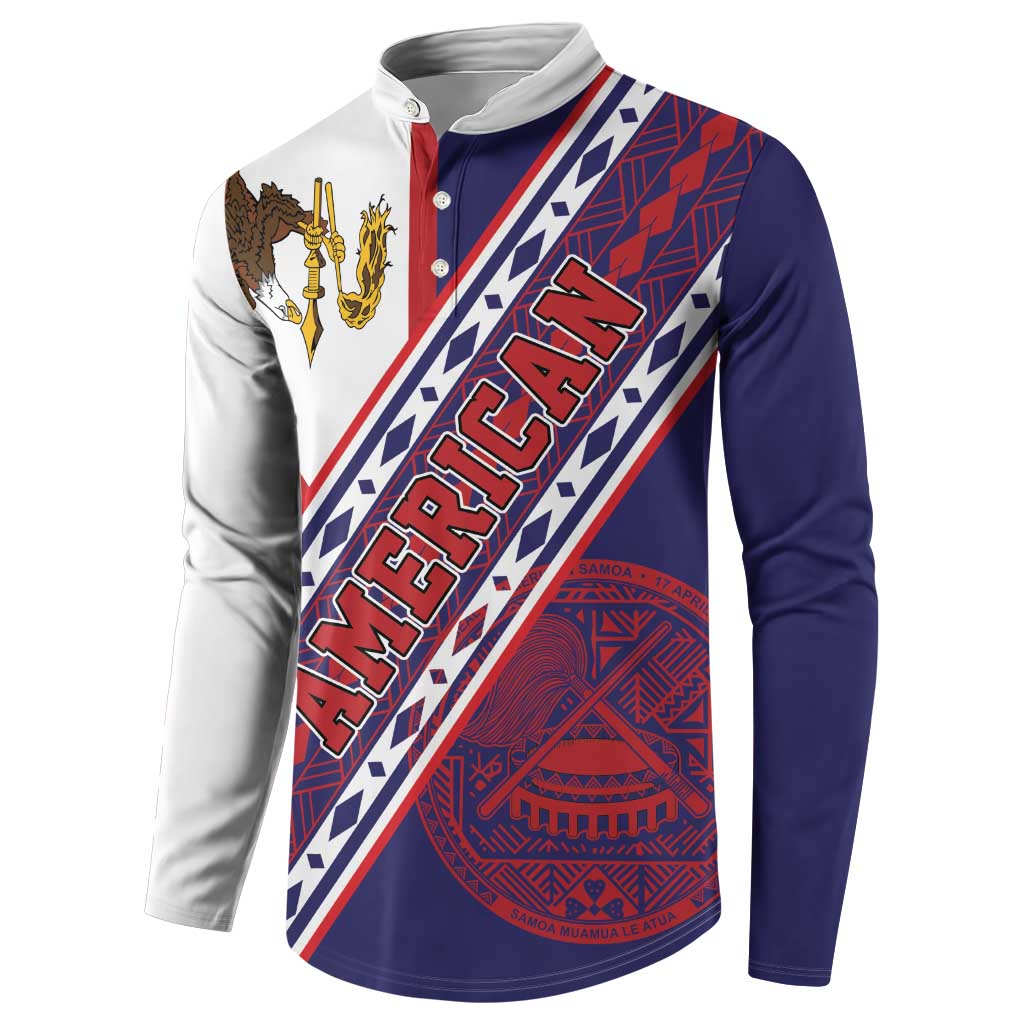 American Samoa Flag Day Button Sweatshirt Polynesian Tribal Tattoo Eagle Art LT19 - Polynesian Pride
