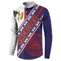 American Samoa Flag Day Button Sweatshirt Polynesian Tribal Tattoo Eagle Art LT19 - Polynesian Pride