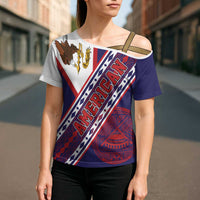 American Samoa Flag Day Cross Shoulder Shirt Polynesian Tribal Tattoo Eagle Art LT19 - Polynesian Pride