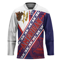 American Samoa Flag Day Hockey Jersey Polynesian Tribal Tattoo Eagle Art