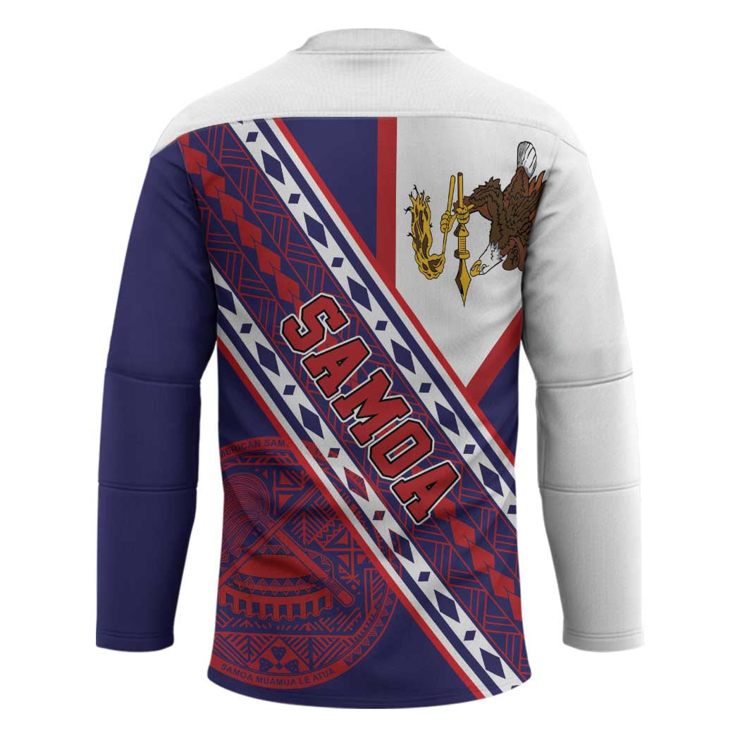 American Samoa Flag Day Hockey Jersey Polynesian Tribal Tattoo Eagle Art