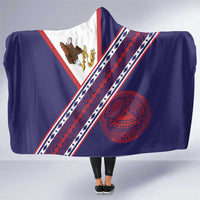 American Samoa Flag Day Hooded Blanket Polynesian Tribal Tattoo Eagle Art LT19 One Size Navy - Polynesian Pride