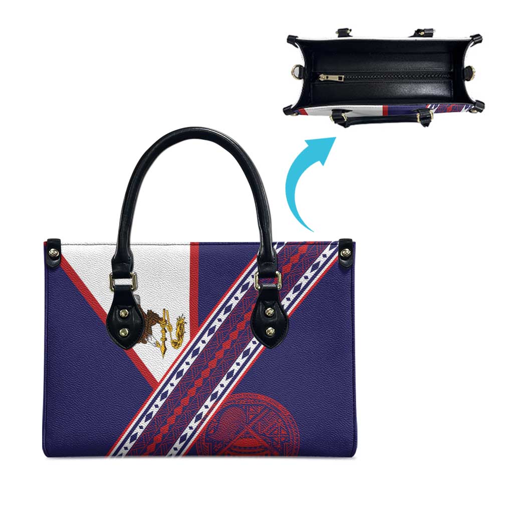 American Samoa Flag Day Leather Bag Polynesian Tribal Tattoo Eagle Art LT19 - Polynesian Pride