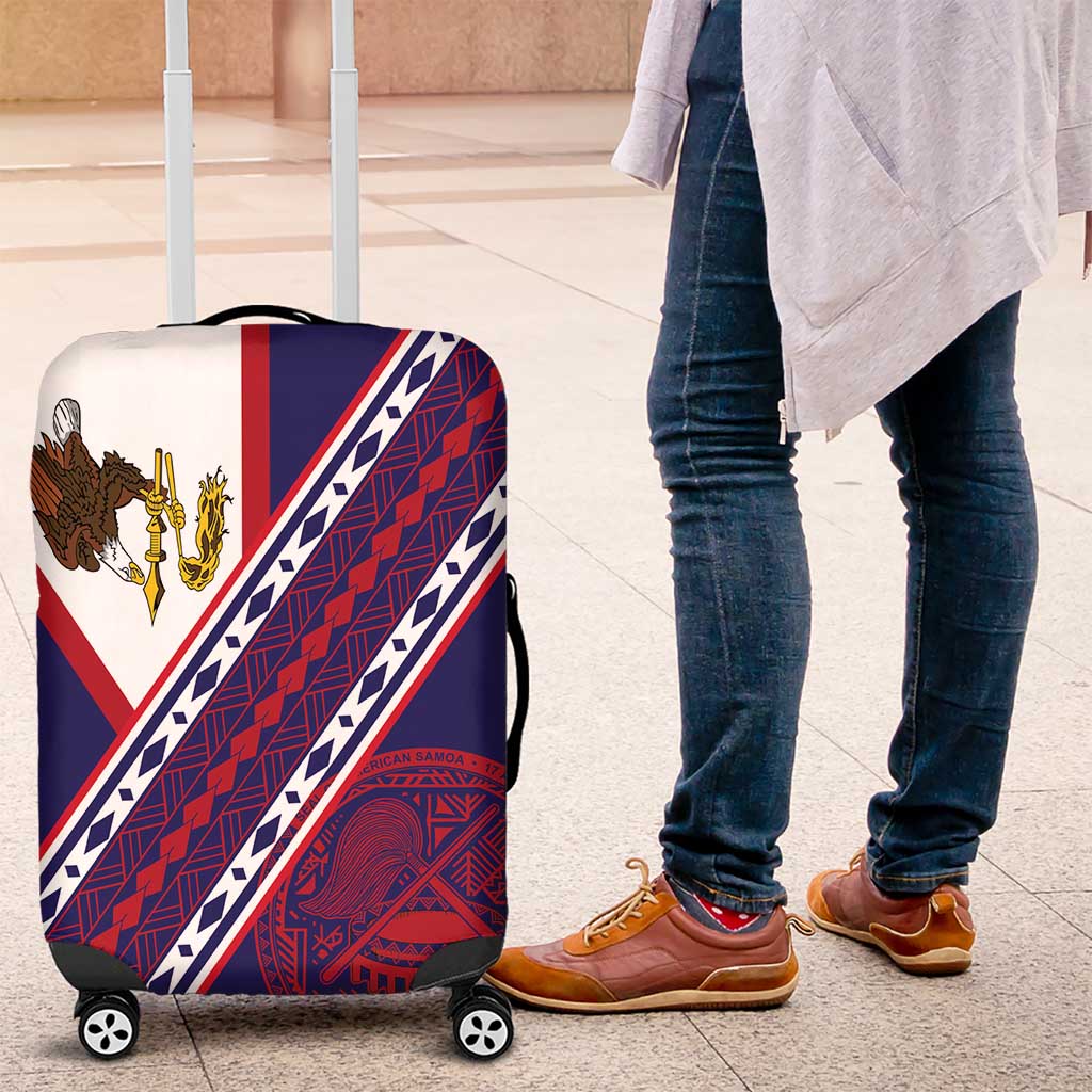 American Samoa Flag Day Luggage Cover Polynesian Tribal Tattoo Eagle Art LT19 Navy - Polynesian Pride