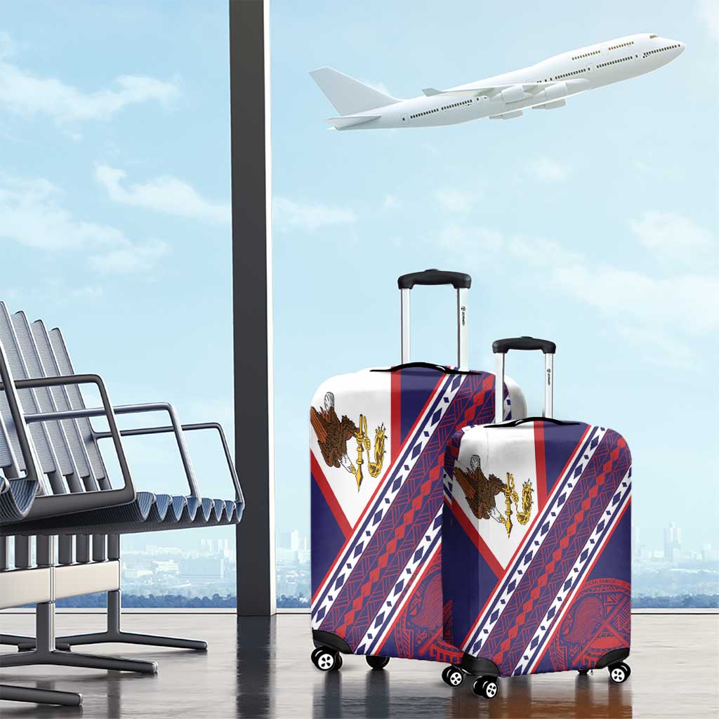 American Samoa Flag Day Luggage Cover Polynesian Tribal Tattoo Eagle Art LT19 - Polynesian Pride