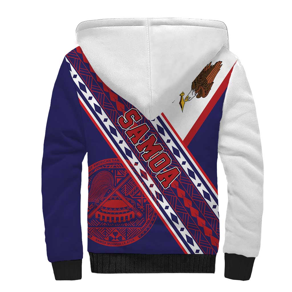 American Samoa Flag Day Sherpa Hoodie Polynesian Tribal Tattoo Eagle Art LT19 - Polynesian Pride
