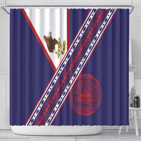 American Samoa Flag Day Shower Curtain Polynesian Tribal Tattoo Eagle Art LT19 - Polynesian Pride