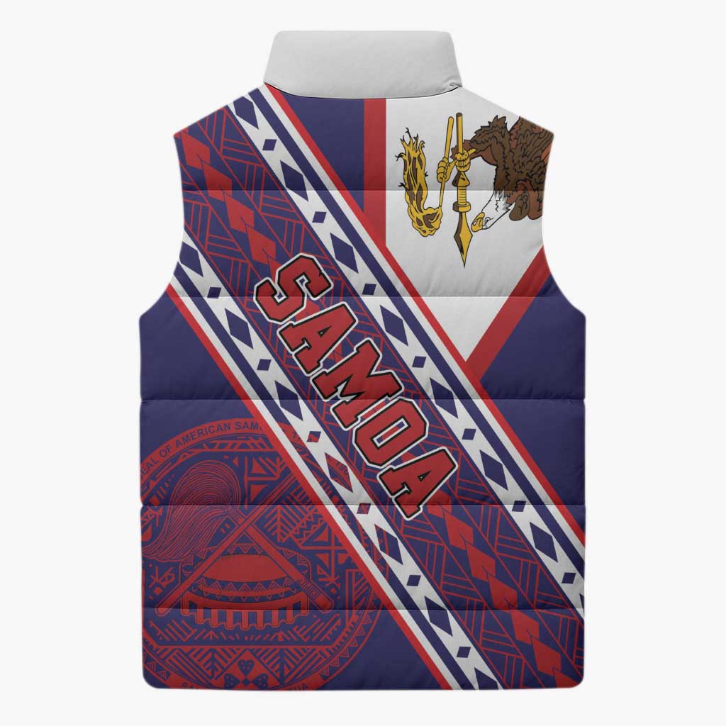 American Samoa Flag Day Sleeveless Puffer Jacket Polynesian Tribal Tattoo Eagle Art LT19 - Polynesian Pride