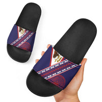 American Samoa Flag Day Slide Sandals Polynesian Tribal Tattoo Eagle Art LT19 - Polynesian Pride