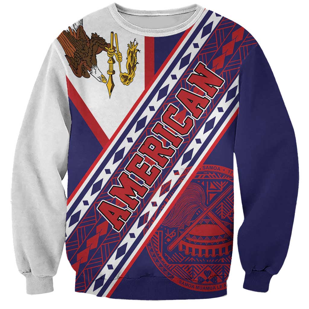 American Samoa Flag Day Sweatshirt Polynesian Tribal Tattoo Eagle Art LT19 Unisex Navy - Polynesian Pride