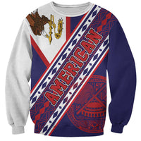 American Samoa Flag Day Sweatshirt Polynesian Tribal Tattoo Eagle Art LT19 Unisex Navy - Polynesian Pride