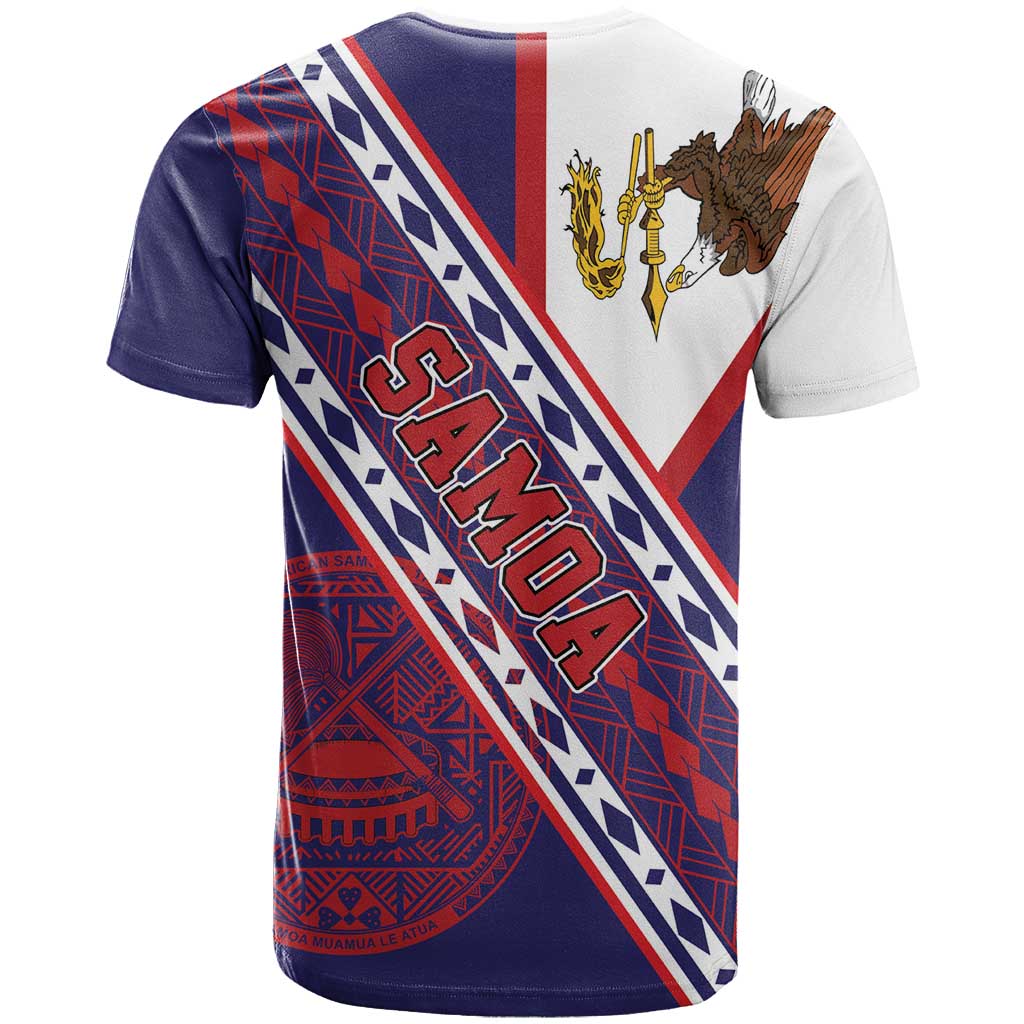American Samoa Flag Day T Shirt Polynesian Tribal Tattoo Eagle Art LT19 - Polynesian Pride