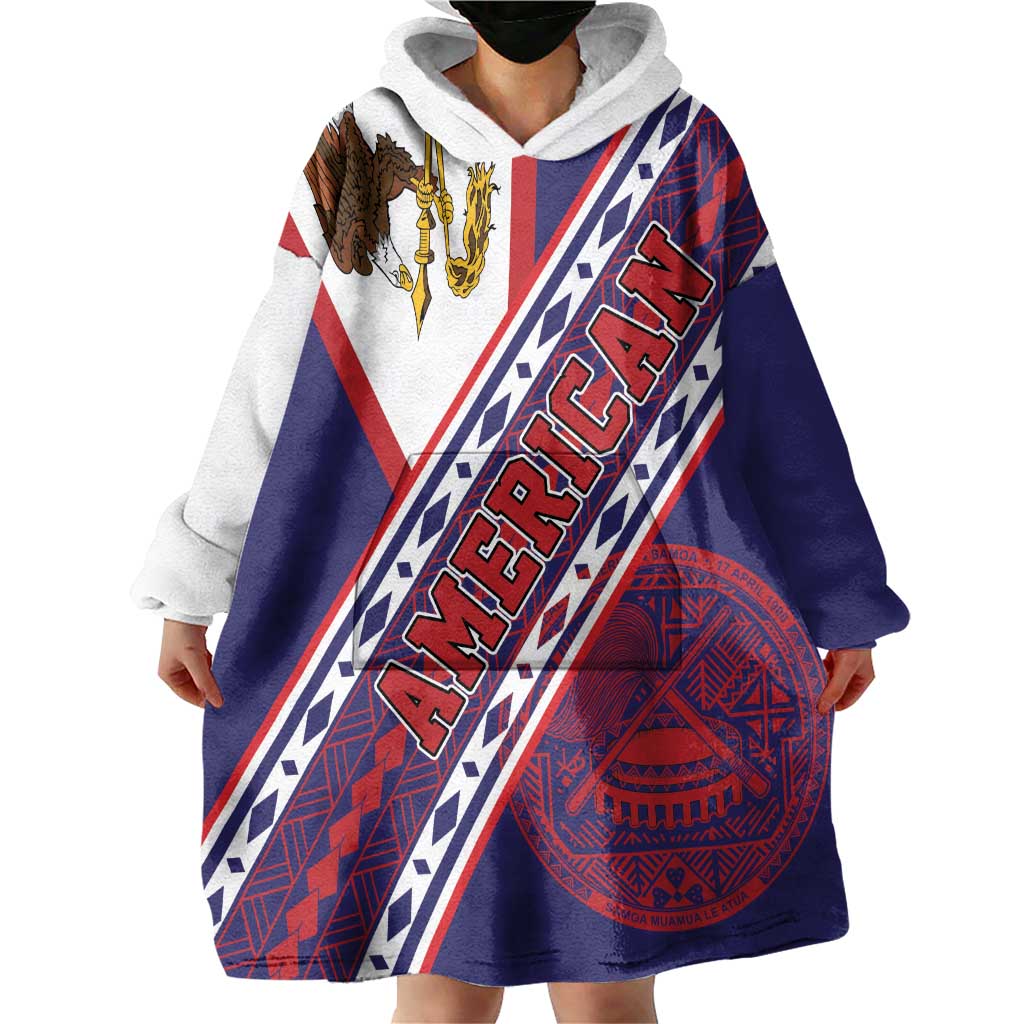 American Samoa Flag Day Wearable Blanket Hoodie Polynesian Tribal Tattoo Eagle Art LT19 - Polynesian Pride