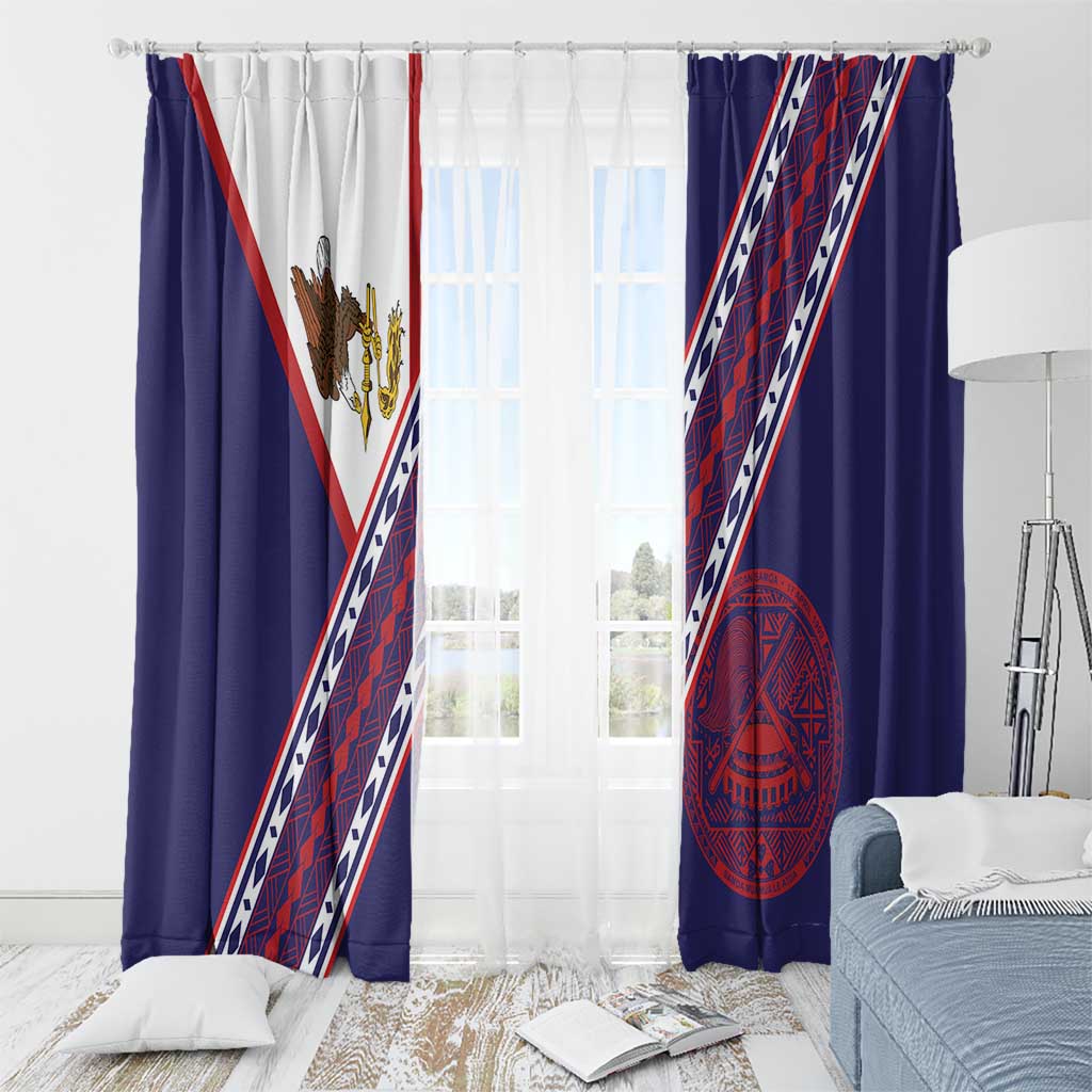 American Samoa Flag Day Window Curtain Polynesian Tribal Tattoo Eagle Art LT19 - Polynesian Pride