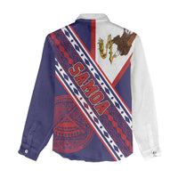 American Samoa Flag Day Women Casual Shirt Polynesian Tribal Tattoo Eagle Art LT19 - Polynesian Pride