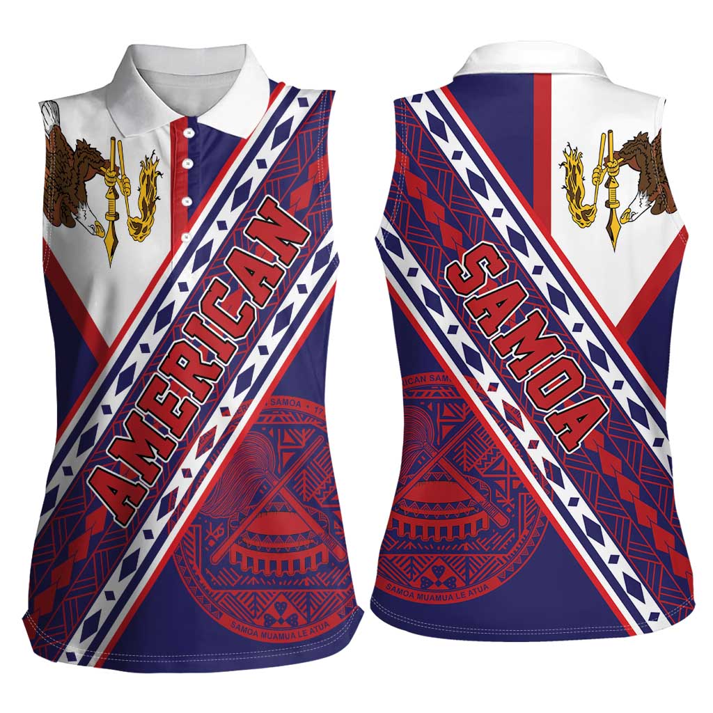 American Samoa Flag Day Women Sleeveless Polo Shirt Polynesian Tribal Tattoo Eagle Art LT19 - Polynesian Pride