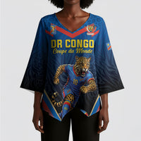 Custom World Football 2026 DR Congo Kimono Sleeve Blouse Les Leopards Coupe du Monde Glory