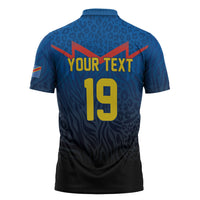 Custom World Football 2026 DR Congo Zipper Polo Shirt Les Leopards Coupe du Monde Glory