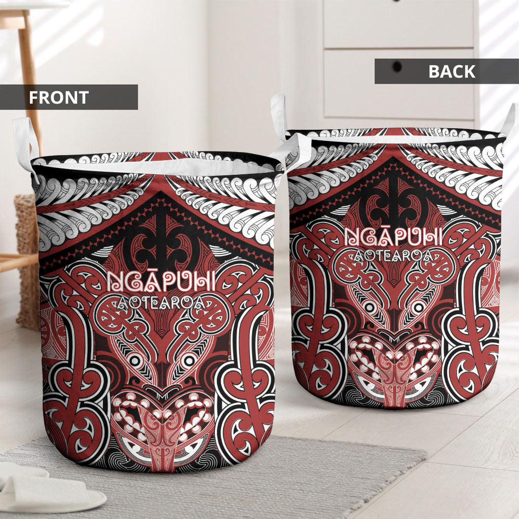 Aotearoa Iwi Ngapuhi Laundry Basket Maori Kowhaiwhai Pattern