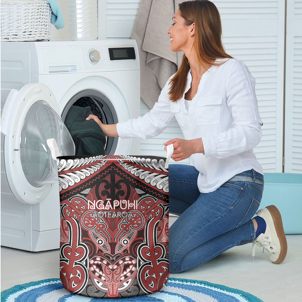 Aotearoa Iwi Ngapuhi Laundry Basket Maori Kowhaiwhai Pattern