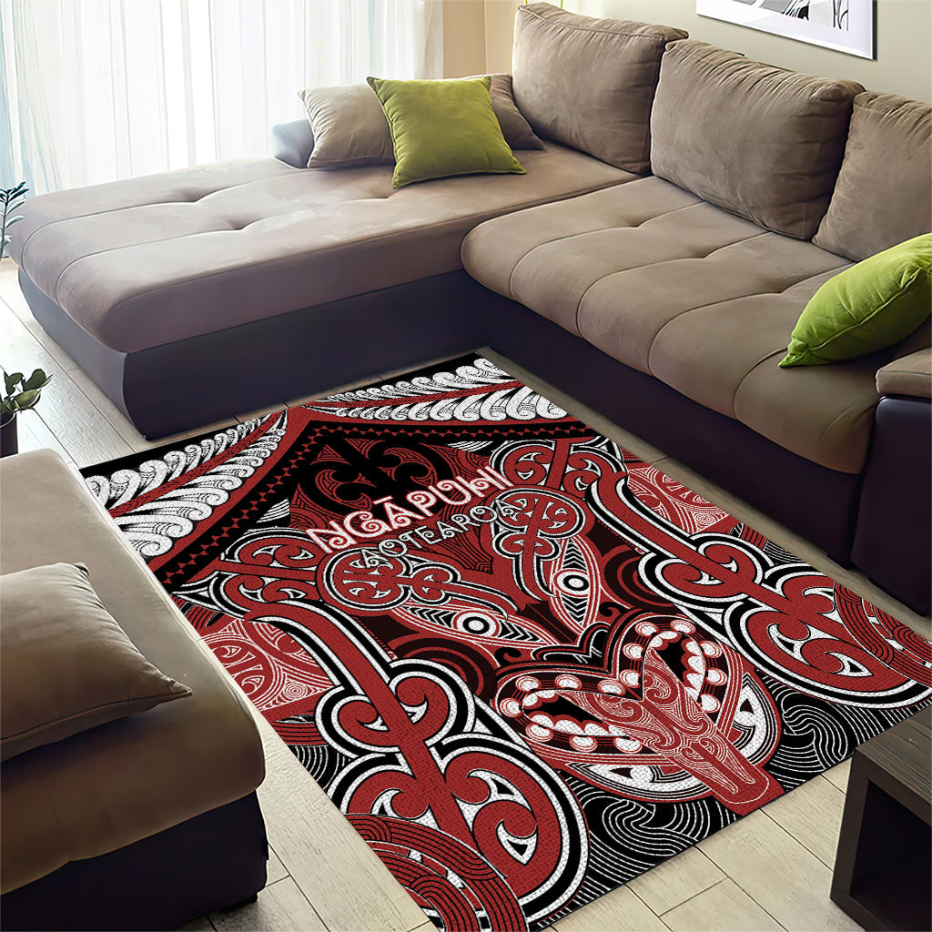 Aotearoa Iwi Ngapuhi Area Rug Maori Kowhaiwhai Pattern