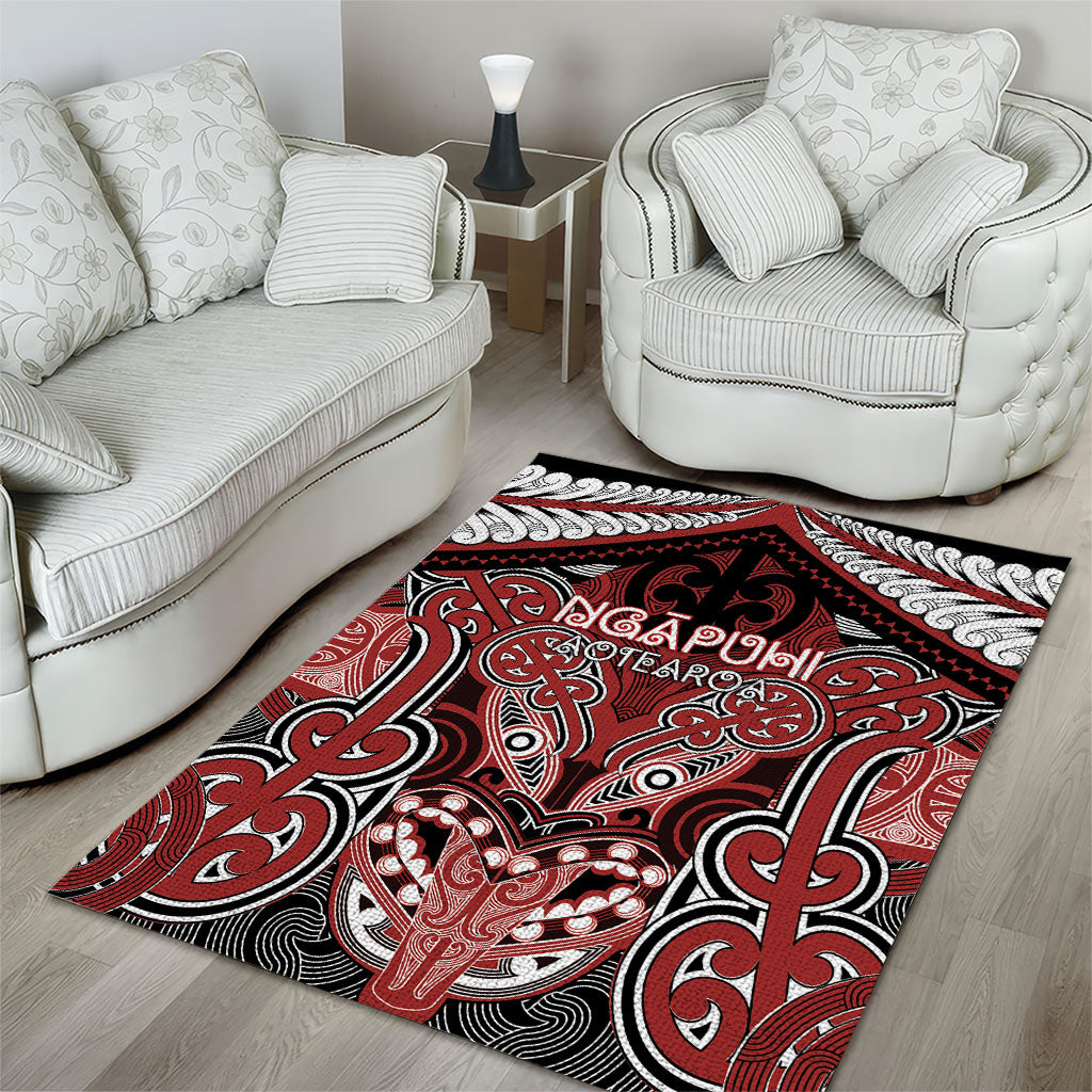 Aotearoa Iwi Ngapuhi Area Rug Maori Kowhaiwhai Pattern